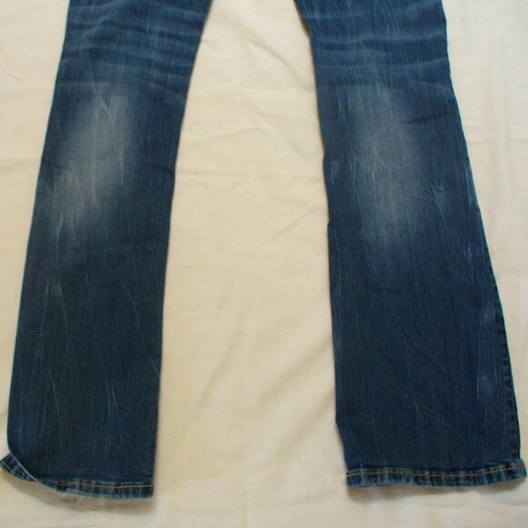 Miss Me Blue Boot Cut Jeans with Gold Accents - Picture 8 of 9